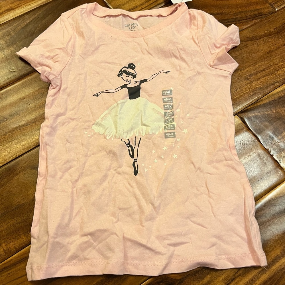 Girl’s carter’s ballerina t-shirt. Size 6. New!